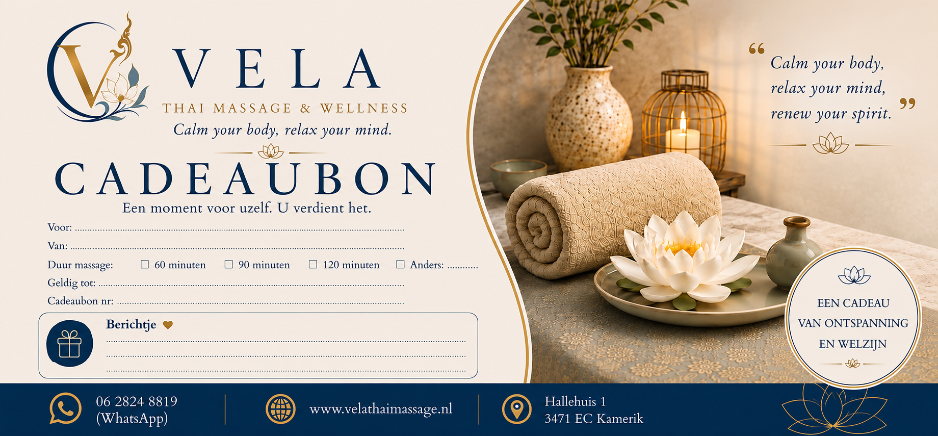 Vela Thai Massage cadeaubon