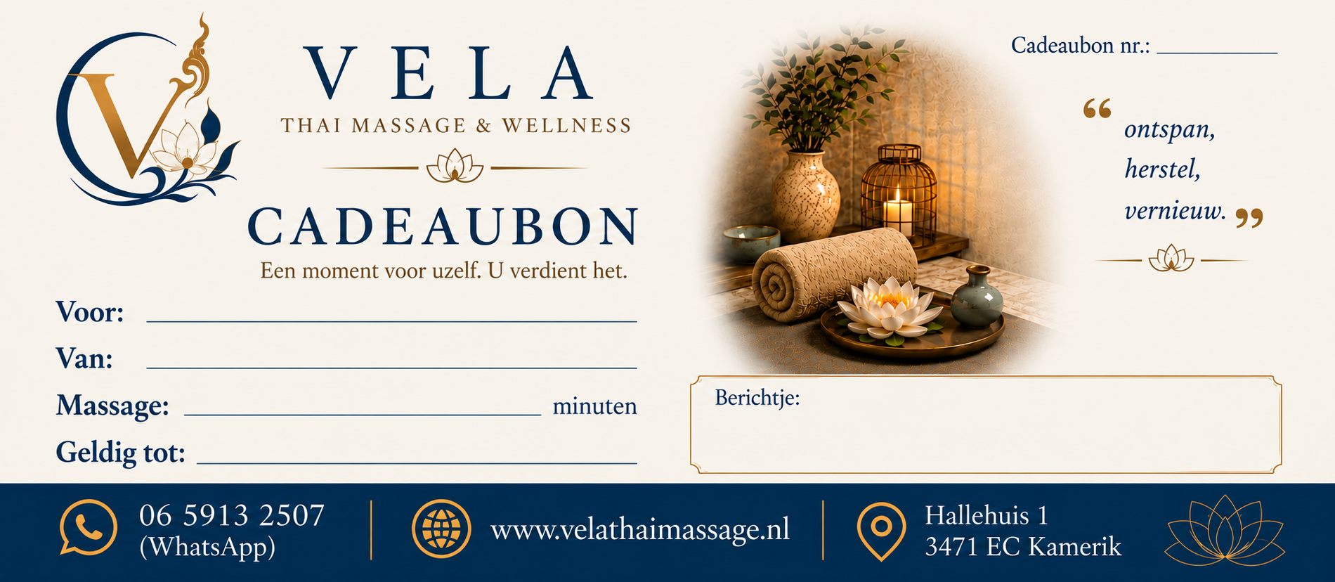 Vela Thai Massage cadeaubon
